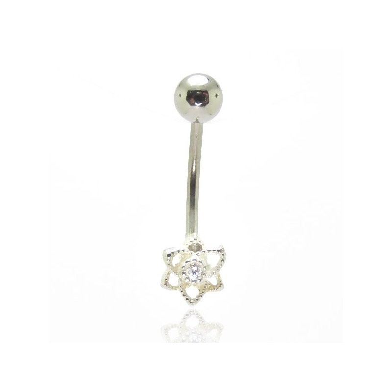 Piercing Rook / Íntimo Genital - Christina - Flor de Lótus - Prata -18INT19
