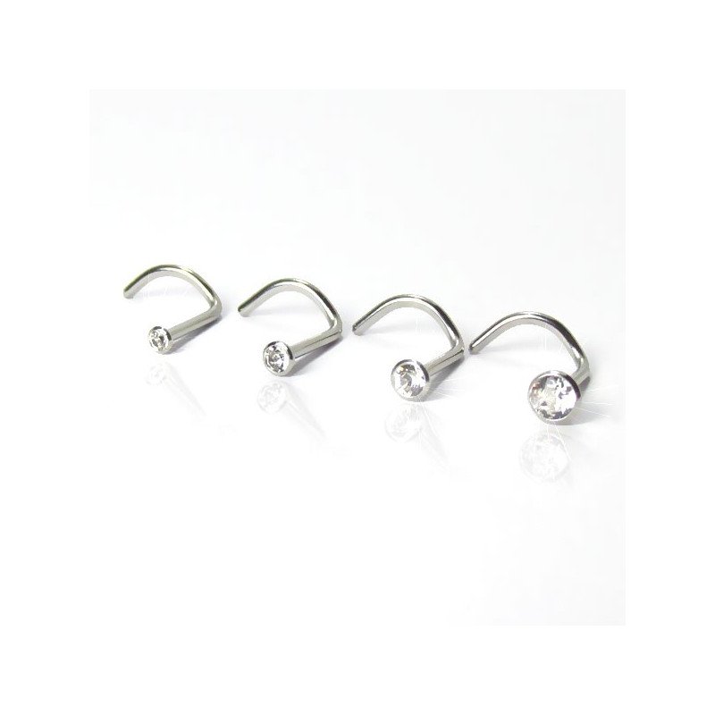 Piercings de Nariz Ponto de Luz - Zircônia - Aço Cirúrgico - 2NAA90