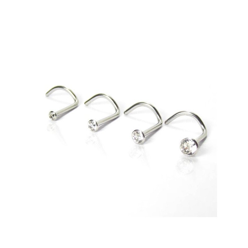 Piercings de Nariz Ponto de Luz - Zircônia - Aço Cirúrgico - 2NAA90