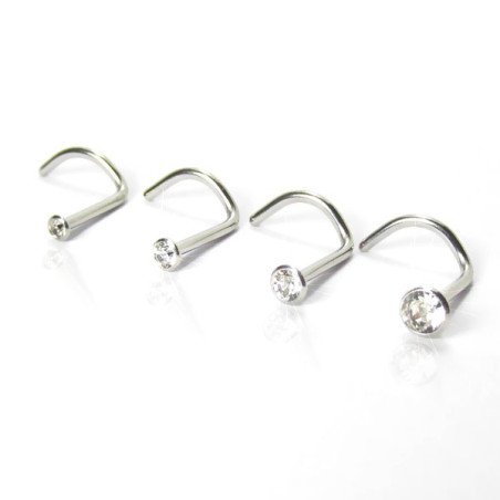 Piercings de Nariz Ponto de Luz - Zircônia - Aço Cirúrgico - 2NAA90