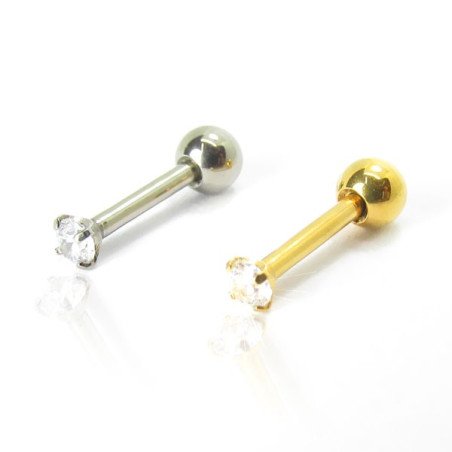 Piercing mini ponto de Luz em Titânio - Natural ou PVD Gold - 7TRG141