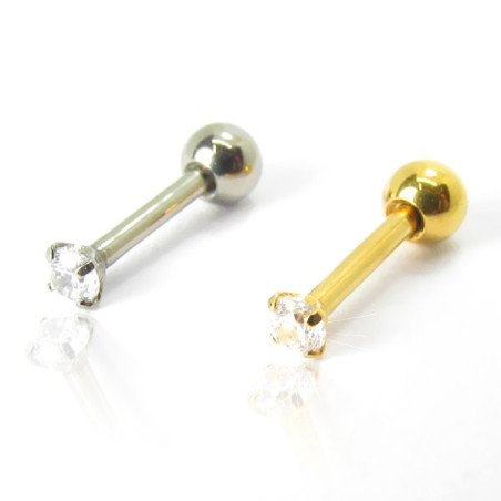 Piercing mini ponto de Luz em Titânio - Natural ou PVD Gold - 7TRG141