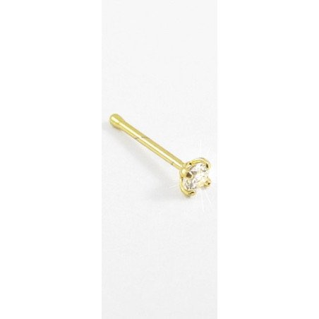 Piercings de Nariz - Dourado - Cristal Branco - Aço Cirúrgico - 2NAA17