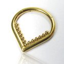 Piercing  Orelha ou Septo Argolinha Clicker V Shaped Beaded - 100% em Titânio PVD Gold - 6ORE779