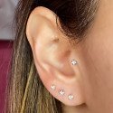 Piercing de Orelha em Aço Cirúrgico -  Mini Estrela de Zircônia - 6ORE783