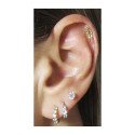 Piercing de Orelha em Aço Cirúrgico - Pena -  Prateado ou Banhado a Ouro - 6ORE784