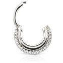 Piercing Luxo Orelha ou Septo - Argolinha Saturno Zircônias - 6ORE815