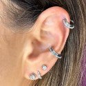 Piercing Luxo Orelha ou Septo - Argolinha Saturno Zircônias - 6ORE815