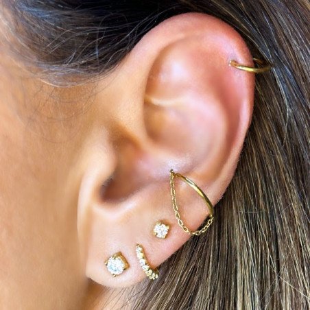 Piercing Helix Argolinha em formato D - 100% em Titânio  - 6ORE816