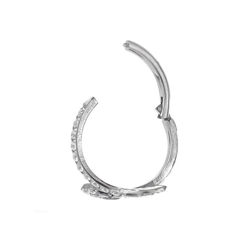 Piercing Luxo Hélix ou Conch - Argolinha Clicker em Titânio Natural - Serpente - 6ORE821