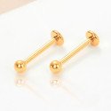 Piercing Labret Bolinha Pin Push em Titânio Natural ou PVD Gold - 7TRG160