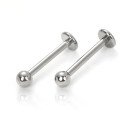 Piercing Labret Bolinha Pin Push em Titânio Natural ou PVD Gold - 7TRG160