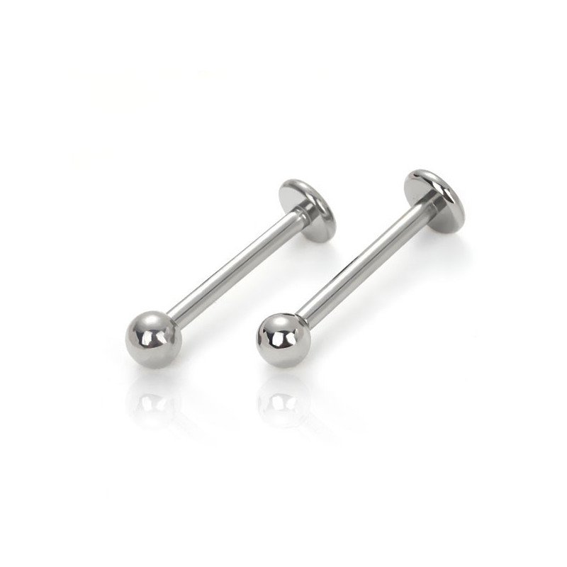 Piercing Labret Bolinha Pin Push em Titânio Natural ou PVD Gold - 7TRG160