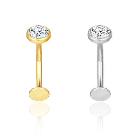 Piercing de Umbigo em Titânio - Banana Floating com Cristal - 1SIM128