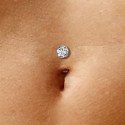 Piercing de Umbigo em Titânio - Banana Floating com Cristal - 1SIM128