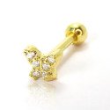 Piercing de Orelha - Mini Borboleta com Cristais - Dourado - 6ORE848