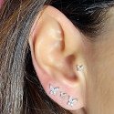 Piercing de Orelha - Mini Borboleta com Cristais - Dourado - 6ORE848