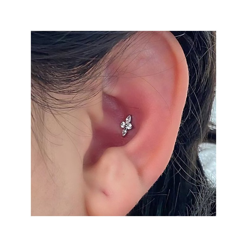 Piercing de Tragus em Titânio - Labret Estrela Polar - Rosca Interna - 7TRG195