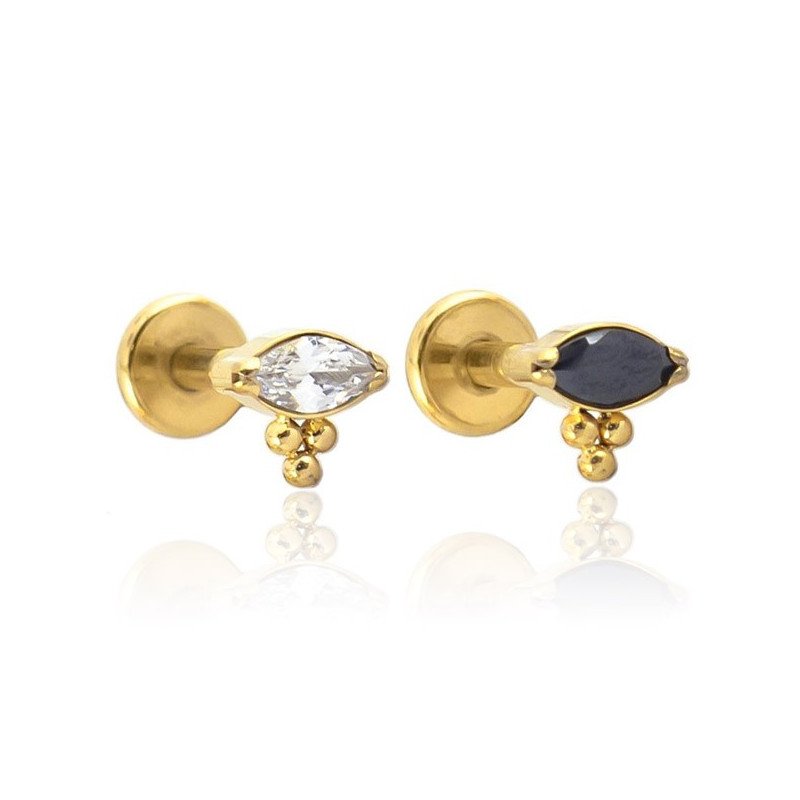 Piercing Tragus PVD Gold - 7TRG23 - Piercing Mania