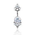 Piercing de Umbigo 100% em Titânio com Zircônias - 1SIM134