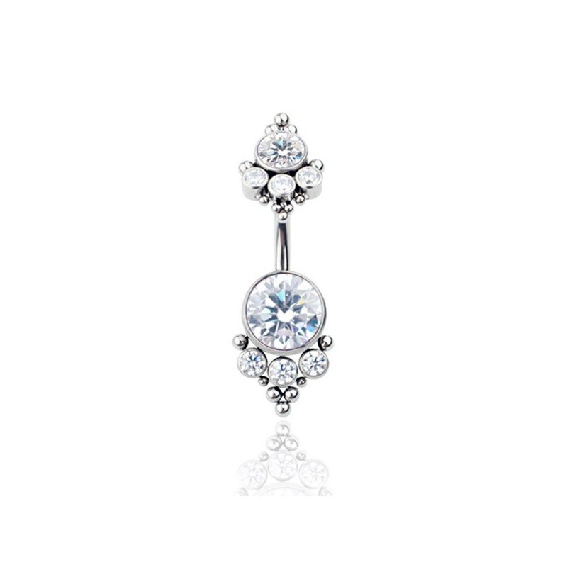 Piercing de Umbigo 100% em Titânio com Zircônias - 1SIM134