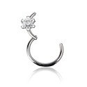 Piercing Luxo Daith - Argolinha Clicker em Titânio - com Flor em Zircônias - 6ORE869