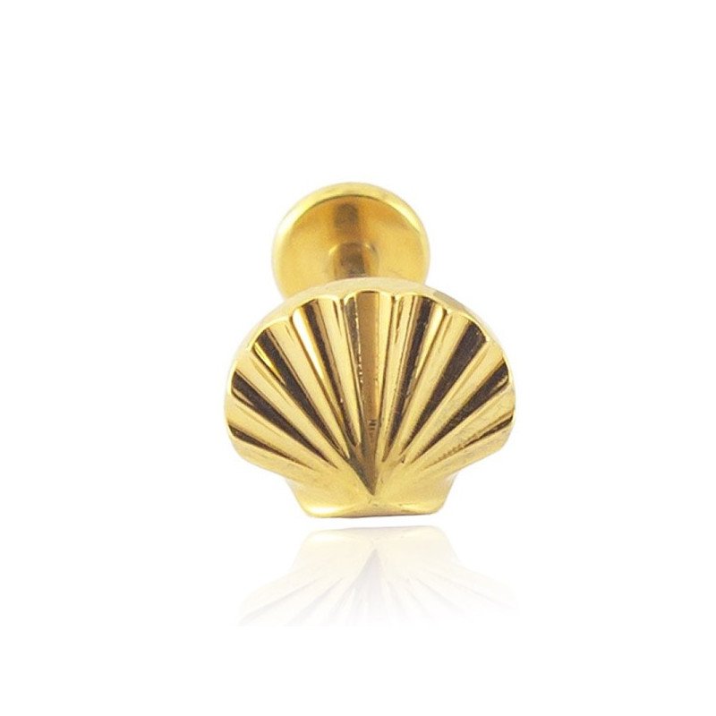 Piercing de Orelha Labret - Concha - Titânio PVD Gold - 7TRG205