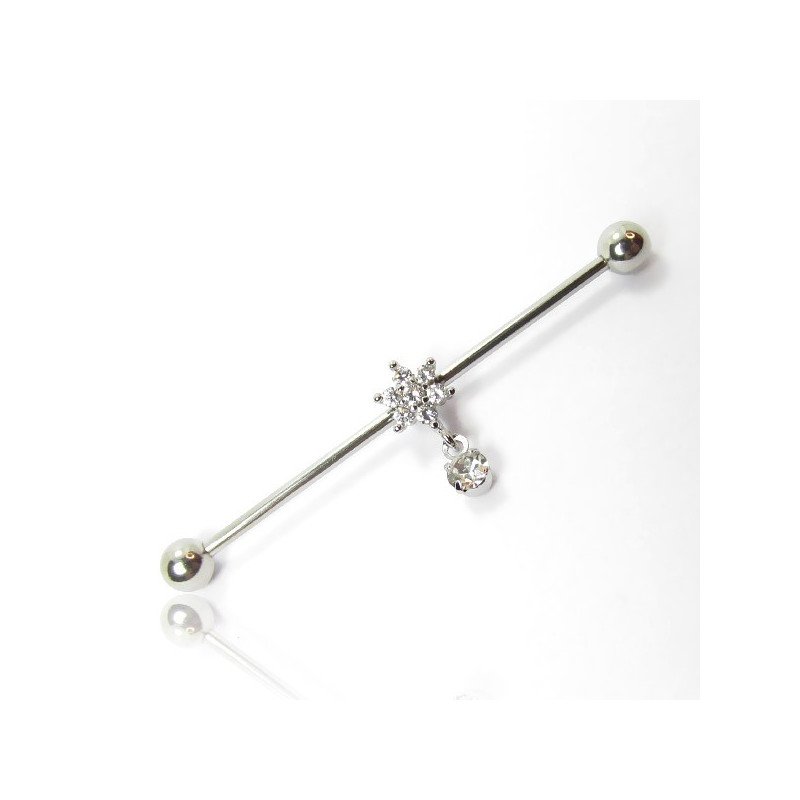 Piercing Transversal com pingente de Flor - 5TRA110