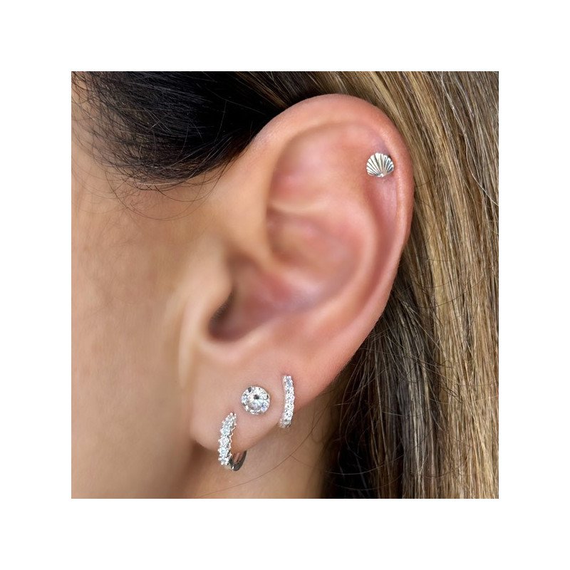 Piercing de Orelha - Mini Concha em Prata 925 - 6ORE891