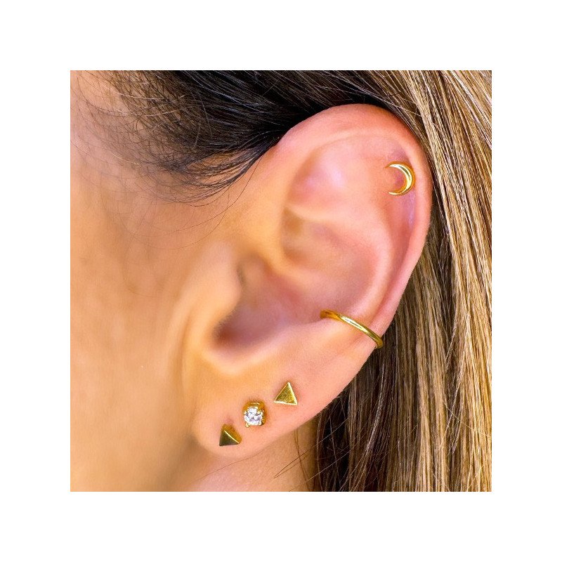 Piercing Conch Meia Argolinha em formato D Lisa - 100% em Titânio - 6ORE898