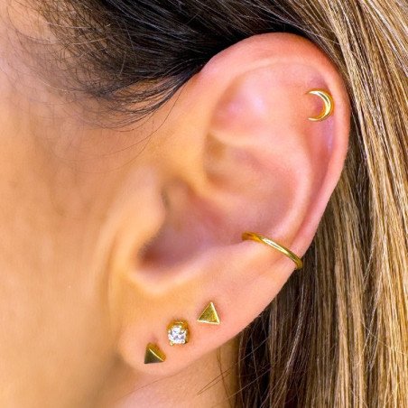 Piercing Conch Meia Argolinha em formato D Lisa - 100% em Titânio - 6ORE898