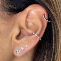 Piercing Luxo Hélix ou Conch - Argolinha Clicker em Titânio com Zircônias - 6ORE900