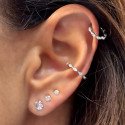 Piercing Luxo Hélix ou Conch - Argolinha Clicker em Titânio com Zircônias - 6ORE900