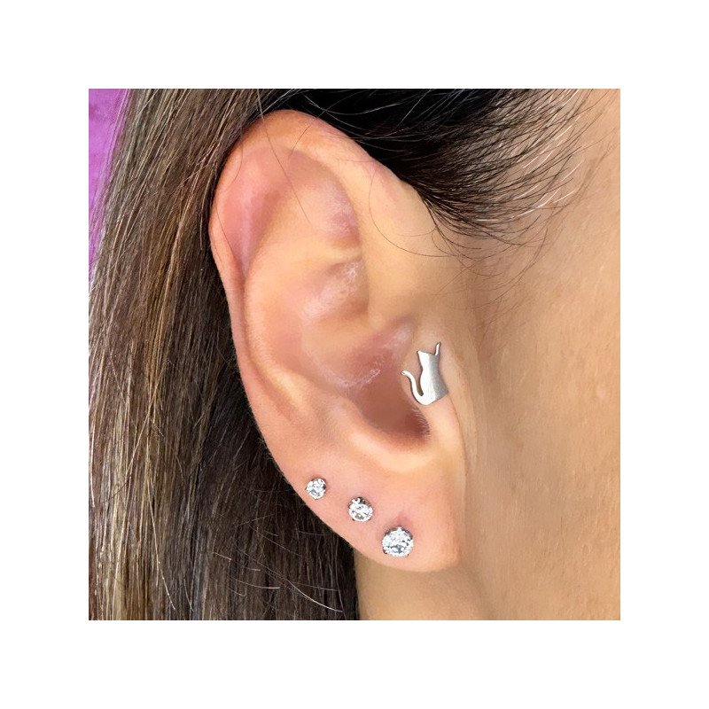 Piercing de Tragus em Titânio - Labret Gatinho - 7TRG228