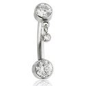 Piercing de Umbigo 100% em Titânio com Zircônias - 1MIN38