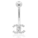 Piercing para Umbigo - Logo de Marca em Prata - 1DIV153