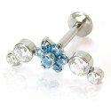 Labret em Titânio para Tragus, Hélix ou Conch - Cluster Flor com Zircônias - 7TRG246