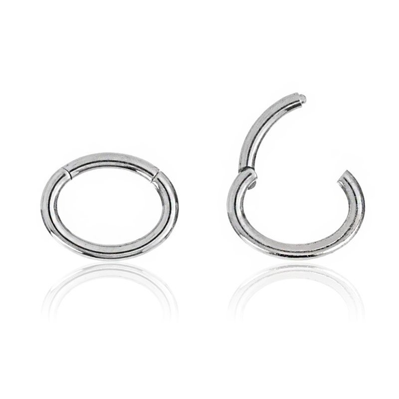 Piercing para Orelha ou Septo - Argola Oval - 100% em Titânio - 6ORE925