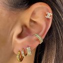 Piercing  Conch Argolinha Clicker Luxuosa Cravejada - 100% em Titânio PVD GOLD - 6ORE940