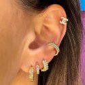 Piercing  Conch Argolinha Clicker Luxuosa Cravejada - 100% em Titânio PVD GOLD - 6ORE940