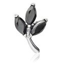 Piercing em Titânio para Tragus, Hélix ou Conch - Flor com Zircônias - 7TRG247