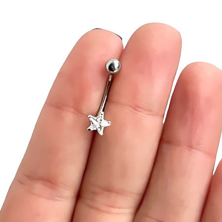 Piercing Rook / Íntimo Genital - Christina - Estrela de Zircônia - Prata -18INT20