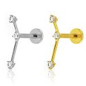 Piercing Labret Constelação com Zircônias em Titânio - 6ORE968