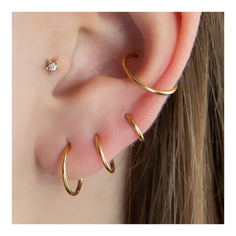 Piercing Argola 1.2mm Segmento Articulado em Titânio PVD GOLD - 6ORE578