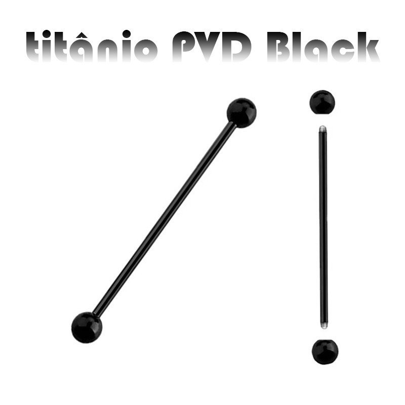 Piercing Transversal em Titânio - PVD BLACK - 5TRA116