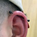 Piercing Transversal em Titânio - PVD BLACK - 5TRA116