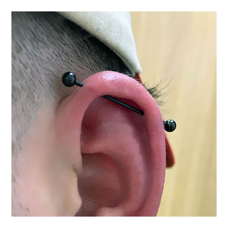 Piercing Transversal em Titânio - PVD BLACK - 5TRA116