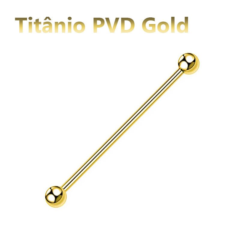 Piercing Transversal em Titânio - PVD GOLD - 5TRA117