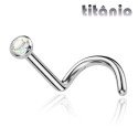 Piercing para Nariz Ponto de Luz Furta Cor  - 100% Titânio - Zircônia - 2NAA117