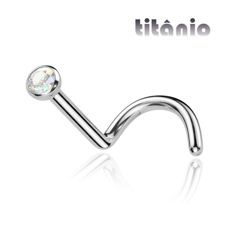 Piercing para Nariz Ponto de Luz Furta Cor  - 100% Titânio - Zircônia - 2NAA117